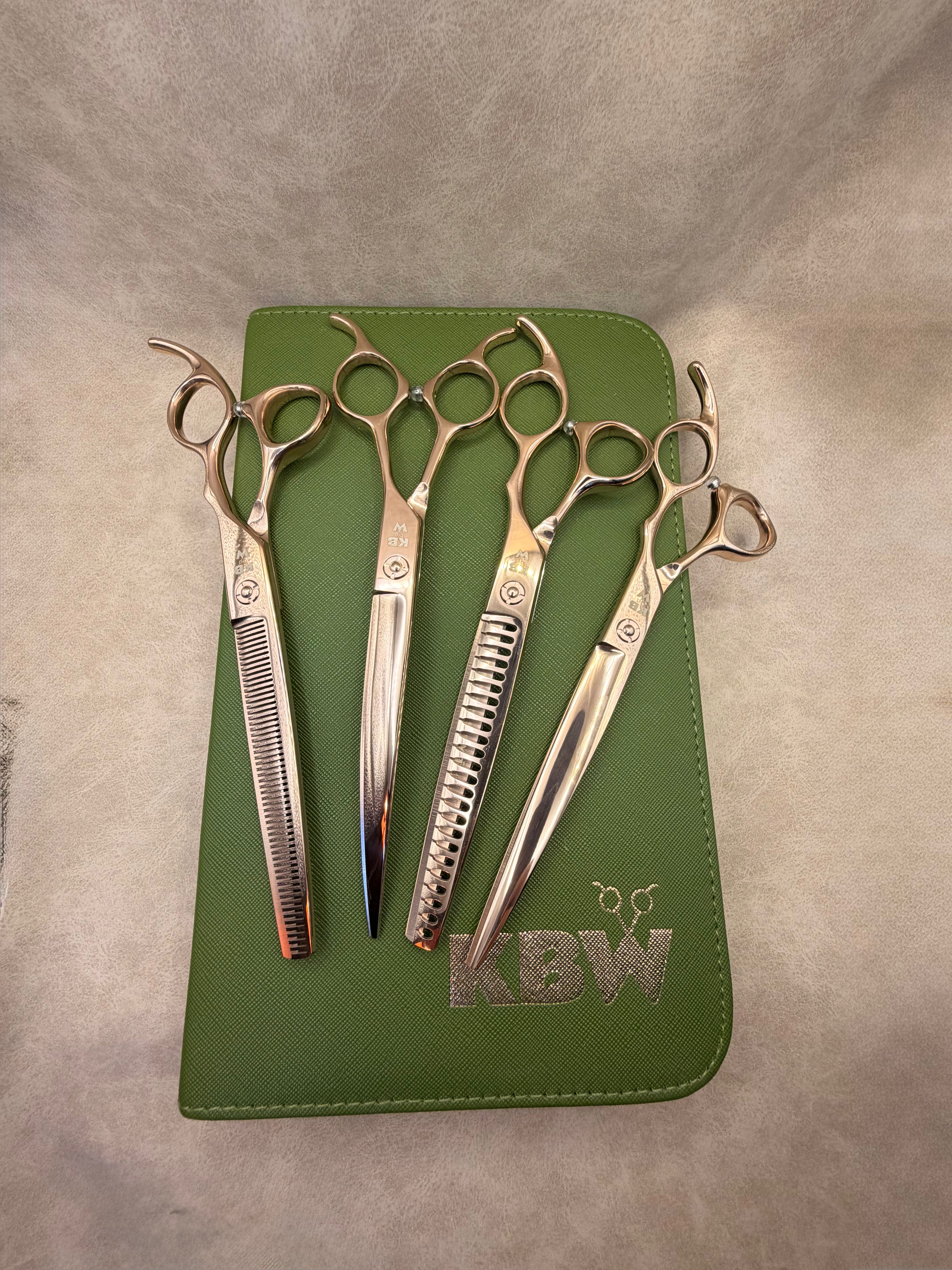 ‘KBW’ The Dolly™ Set – Pink Gold Nano Serrated & Signature Portfolio ￼(Right Handed)