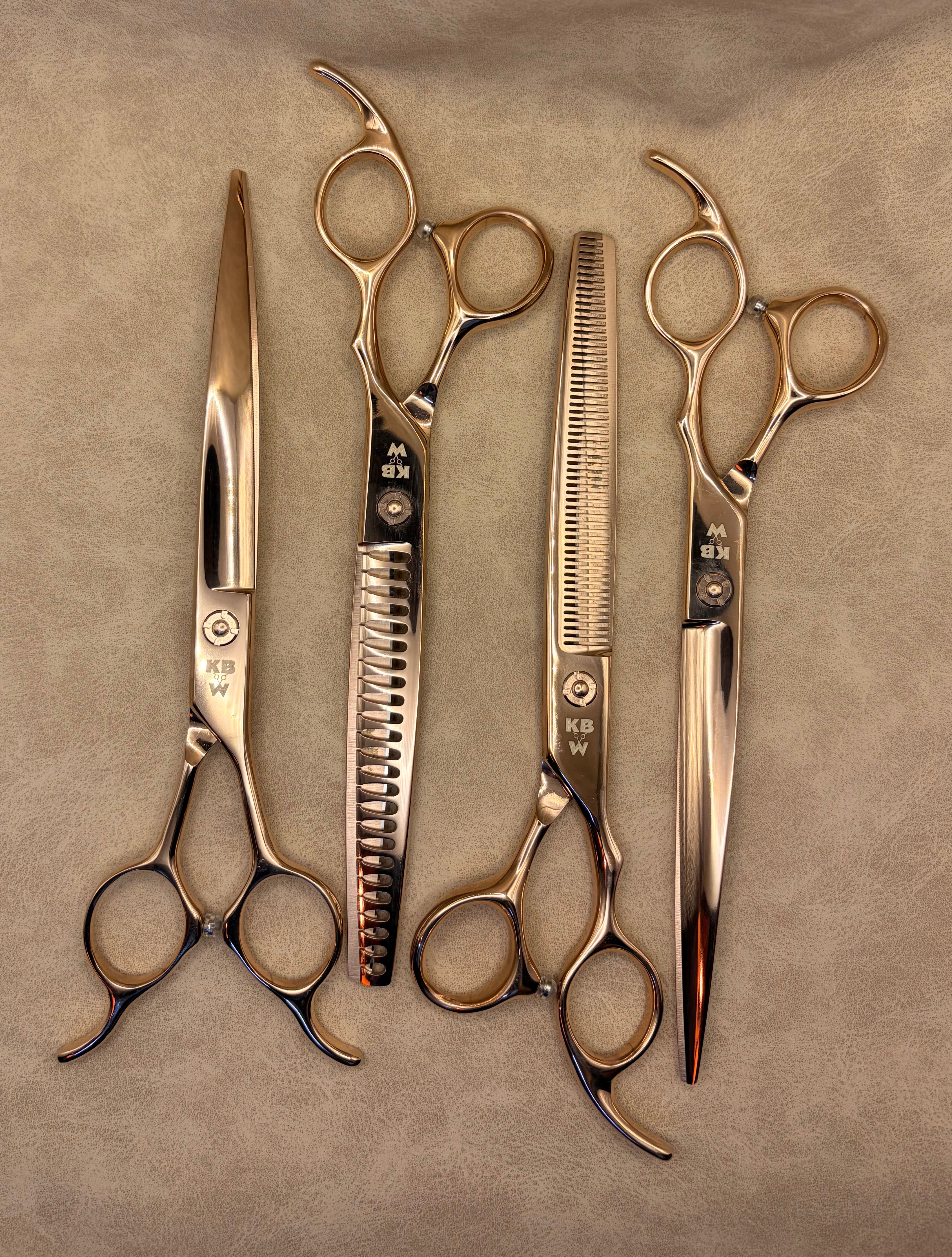 ‘KBW’ The Dolly™ Set – Pink Gold Nano Serrated & Signature Portfolio ￼(Right Handed)